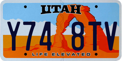 UT license plate Y748TV