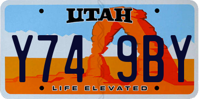 UT license plate Y749BY