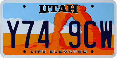 UT license plate Y749CW