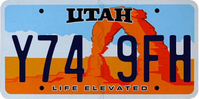 UT license plate Y749FH