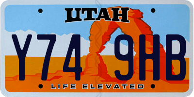 UT license plate Y749HB