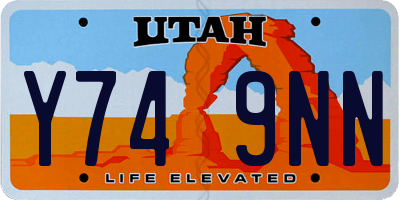 UT license plate Y749NN