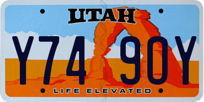 UT license plate Y749OY