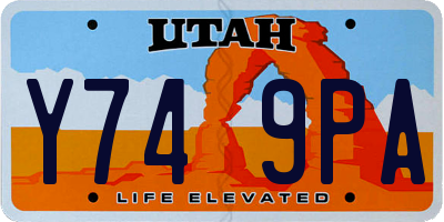 UT license plate Y749PA