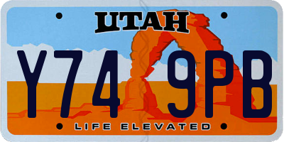 UT license plate Y749PB