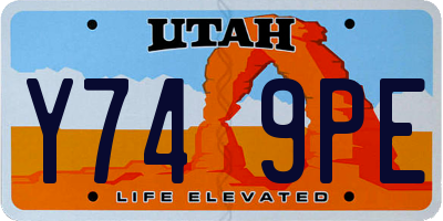 UT license plate Y749PE