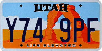 UT license plate Y749PF