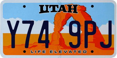 UT license plate Y749PJ