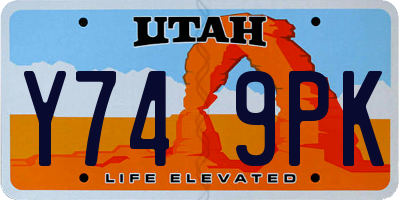 UT license plate Y749PK