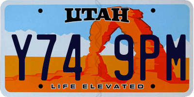UT license plate Y749PM