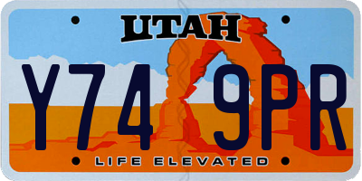 UT license plate Y749PR