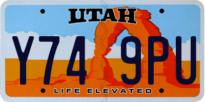 UT license plate Y749PU