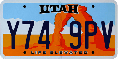 UT license plate Y749PV