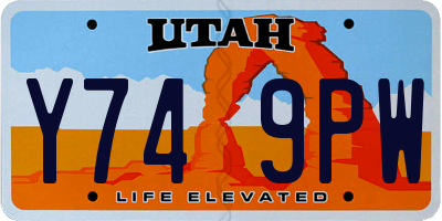 UT license plate Y749PW