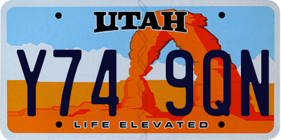 UT license plate Y749QN