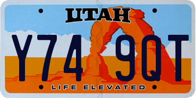 UT license plate Y749QT
