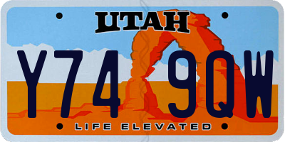 UT license plate Y749QW