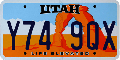 UT license plate Y749QX