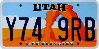 UT license plate Y749RB
