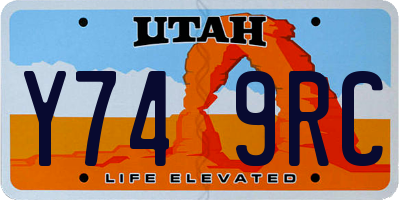 UT license plate Y749RC