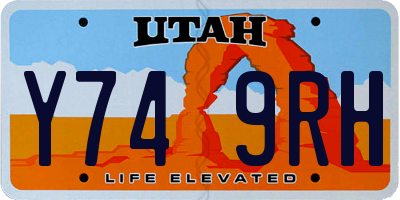 UT license plate Y749RH