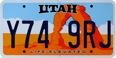 UT license plate Y749RJ