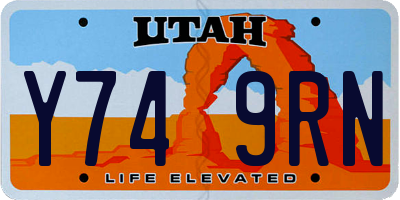 UT license plate Y749RN