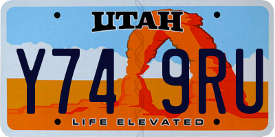 UT license plate Y749RU
