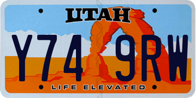 UT license plate Y749RW