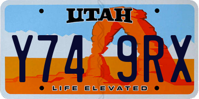 UT license plate Y749RX