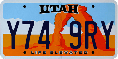 UT license plate Y749RY