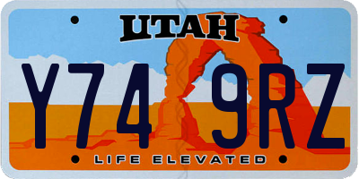 UT license plate Y749RZ