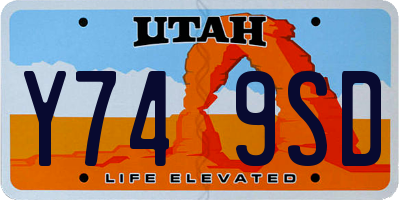 UT license plate Y749SD