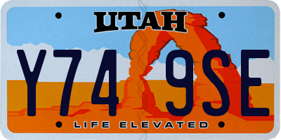 UT license plate Y749SE