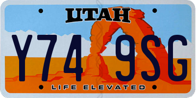 UT license plate Y749SG