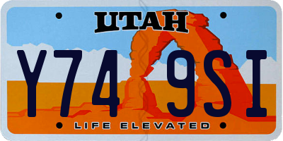 UT license plate Y749SI