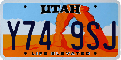 UT license plate Y749SJ