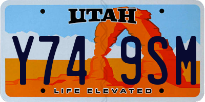 UT license plate Y749SM