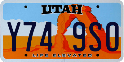 UT license plate Y749SO