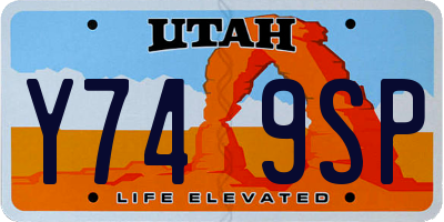 UT license plate Y749SP