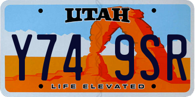 UT license plate Y749SR
