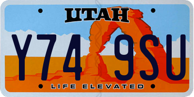 UT license plate Y749SU