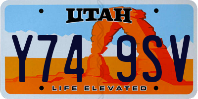 UT license plate Y749SV