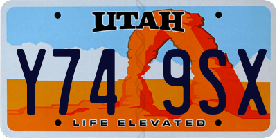 UT license plate Y749SX