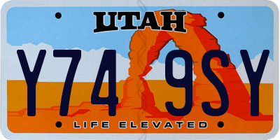 UT license plate Y749SY
