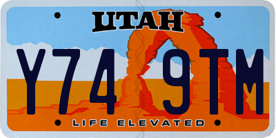 UT license plate Y749TM