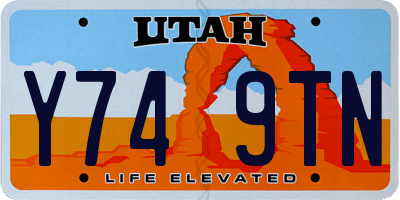 UT license plate Y749TN