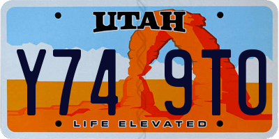 UT license plate Y749TO
