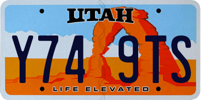 UT license plate Y749TS