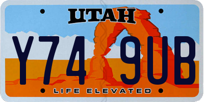 UT license plate Y749UB